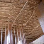 A view of the inside of a house under construction.