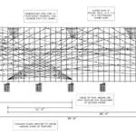 A drawing of the roof structure for a building.